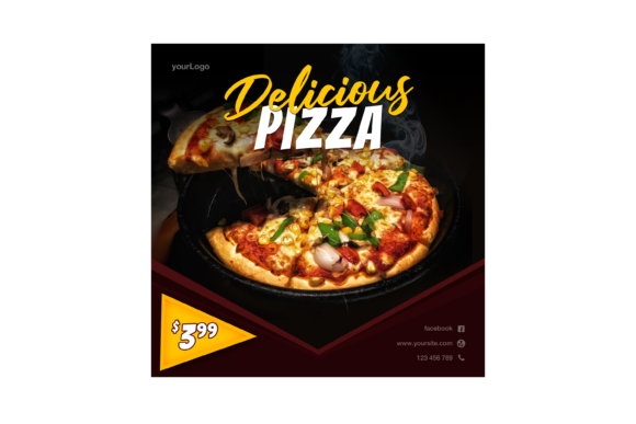 Delicious Pizza Instagram Post
