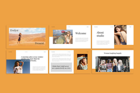 Evelyn - Powerpoint Template: A Minimalist Approach to Media Presentations