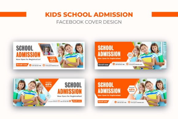Kids School Admission Facebook Cover: A Professional Design for Your Business