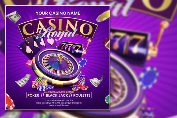 Modern Casino Night Square Flyer