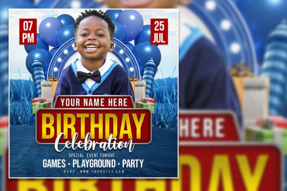 Modern Kids Birthday Party Square Flyer: A Versatile and Customizable Design Solution