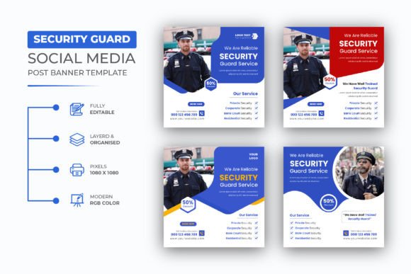 Security Guard Social Media Post Design