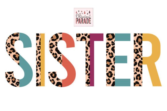 Sister Leopard Print Rainbow Sublimation
